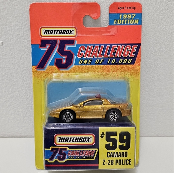 MATCHBOX 1997 Edition Gold Painted Camaro Z-28 Police Car Model - Picture 6 of 13